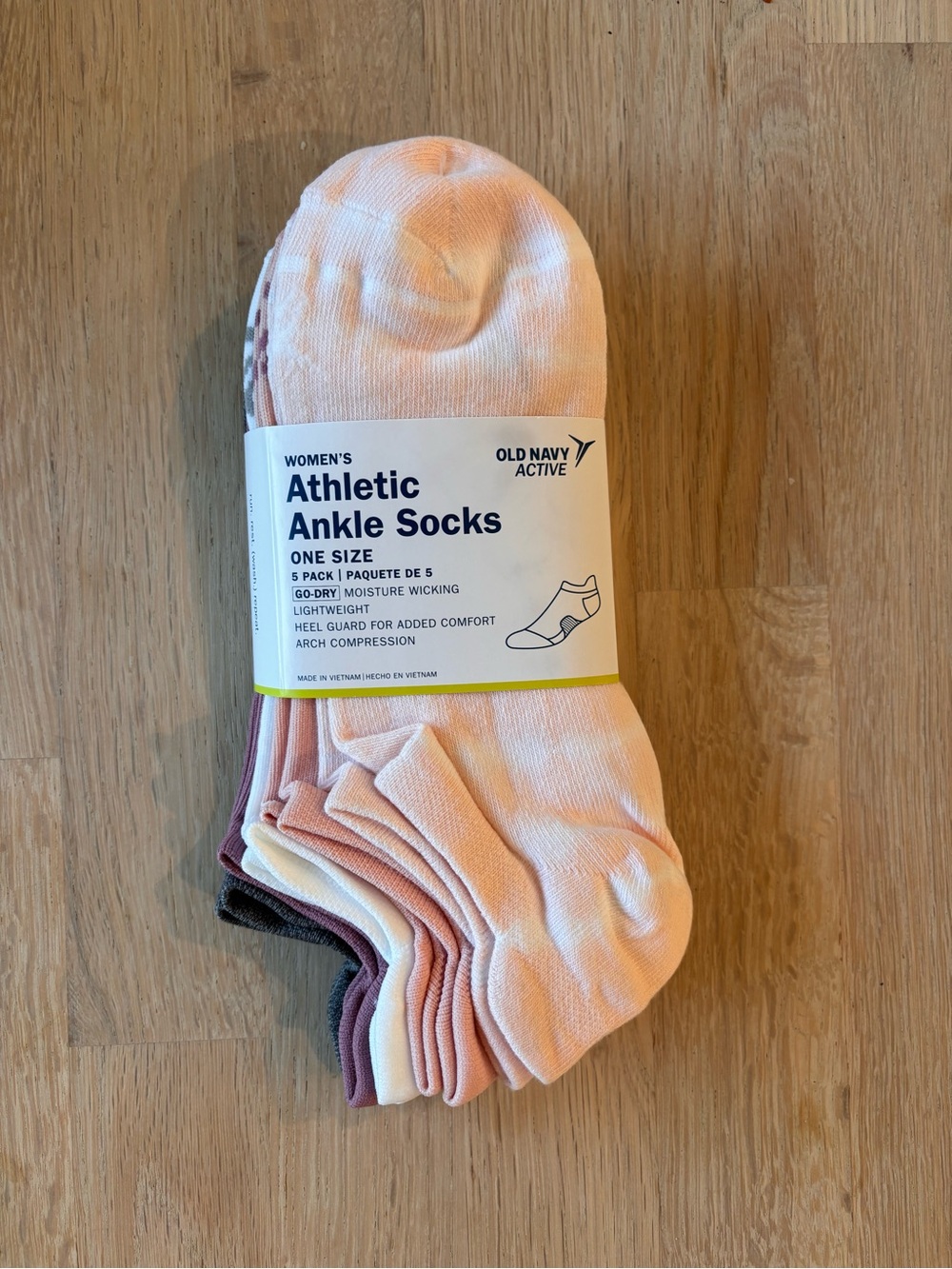 Old Navy Active Women’s 5-Pack Ankle Socks | Go-Dry | Moisture Wicking